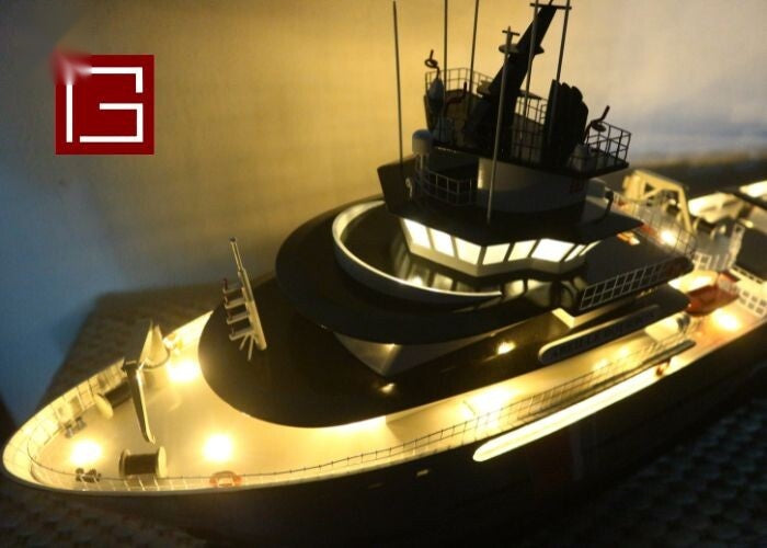 Model Yacht Abeille Bourbon with Lights 84 x 17 x H. 38 cm