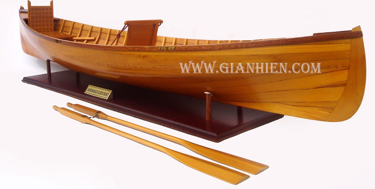 Traditional Model Boat Adirondack Guideboat 60 x 16 x H. 11 cm