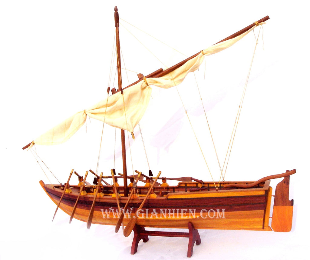 Traditional Model Boat Armed Launch 65 x 13 x H. 57 cm