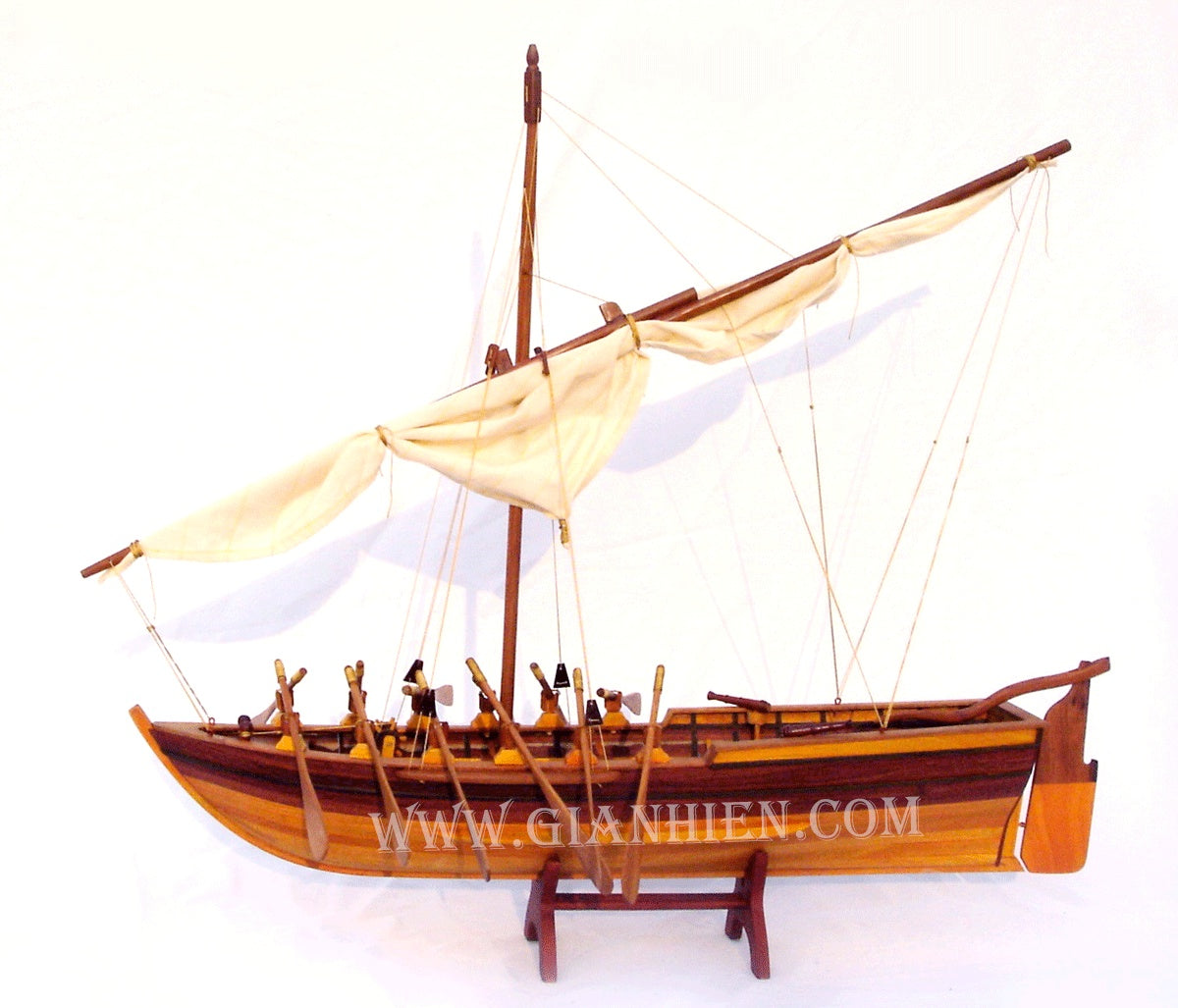 Traditional Model Boat Armed Launch 65 x 13 x H. 57 cm