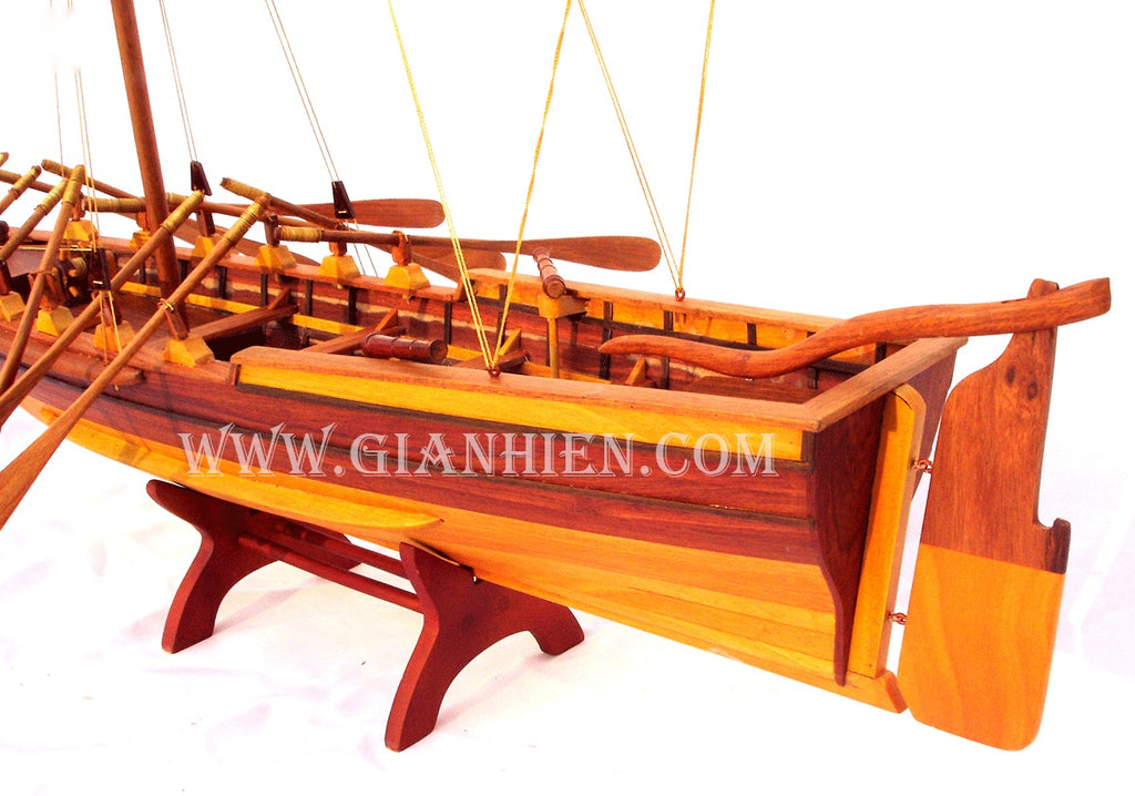 Traditional Model Boat Armed Launch 65 x 13 x H. 57 cm