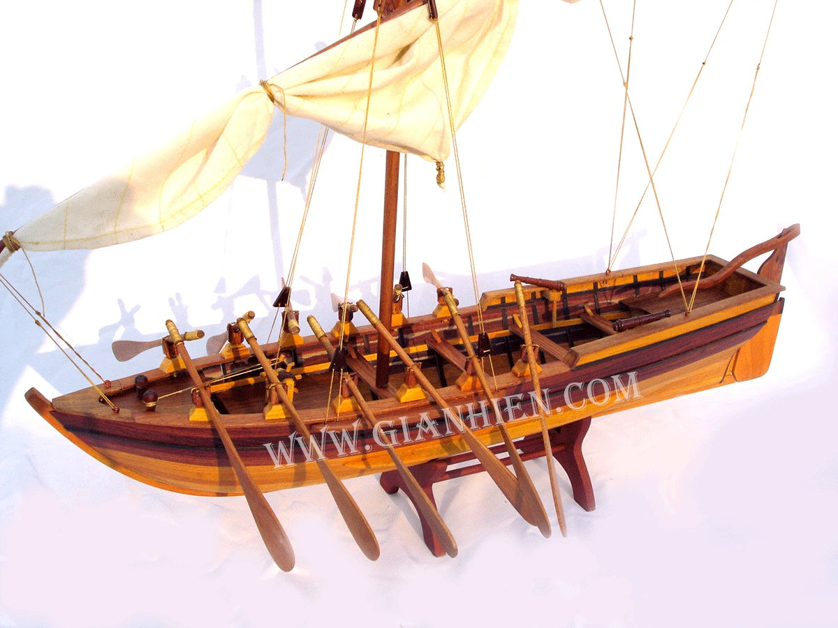 Traditional Model Boat Armed Launch 65 x 13 x H. 57 cm