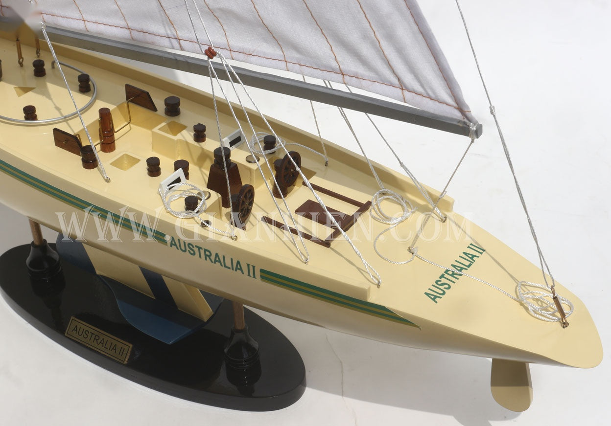 Model Sailing Boat Australia II 70 x 13 x H. 97 cm