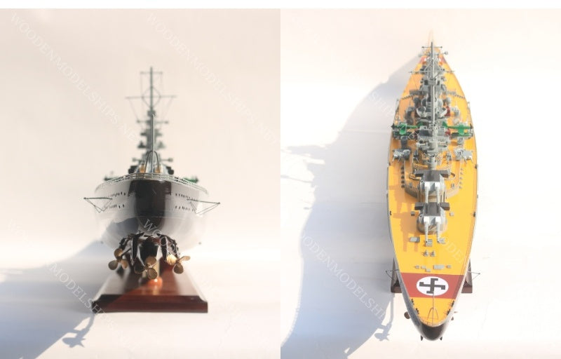 Model Warship Bismarck 100 x 16 x H. 31 cm