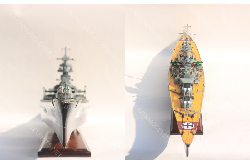 Model Warship Bismarck 100 x 16 x H. 31 cm