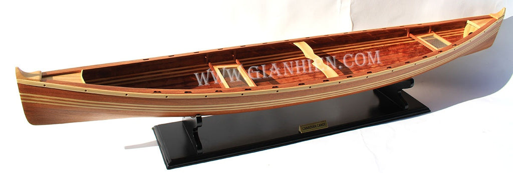 Traditional Model Boat Canadian Canoe 60 x 12 x H. 14 cm
