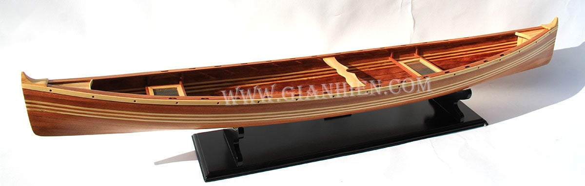 Traditional Model Boat Canadian Canoe 60 x 12 x H. 14 cm