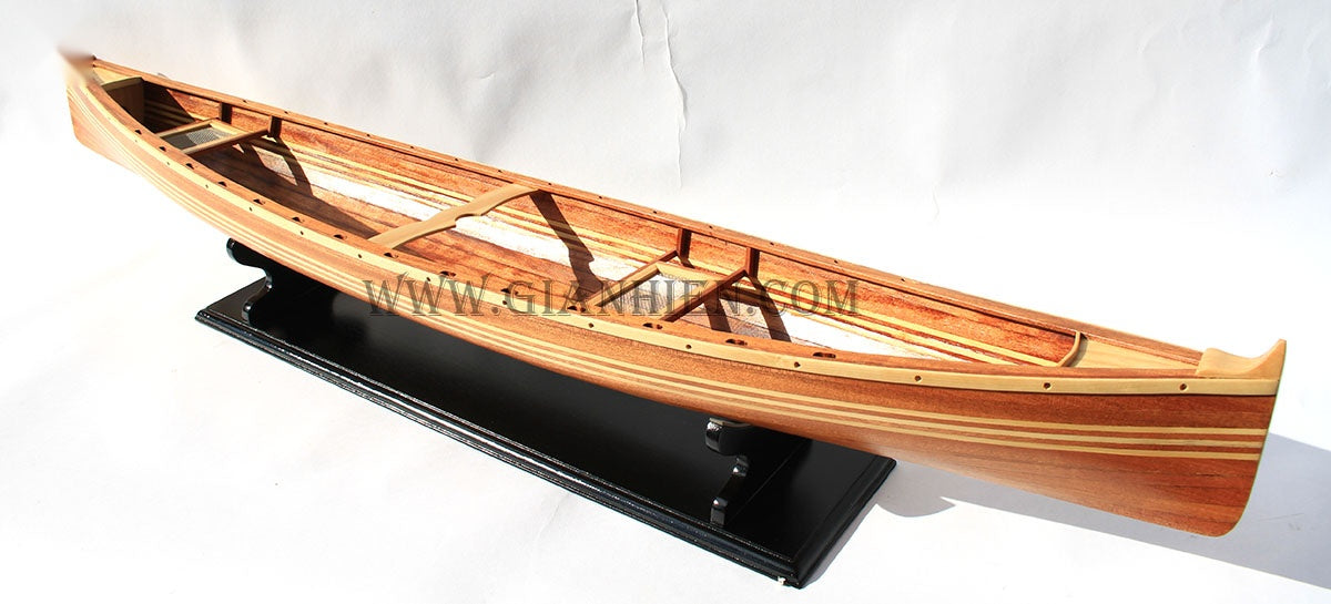 Traditional Model Boat Canadian Canoe 60 x 12 x H. 14 cm