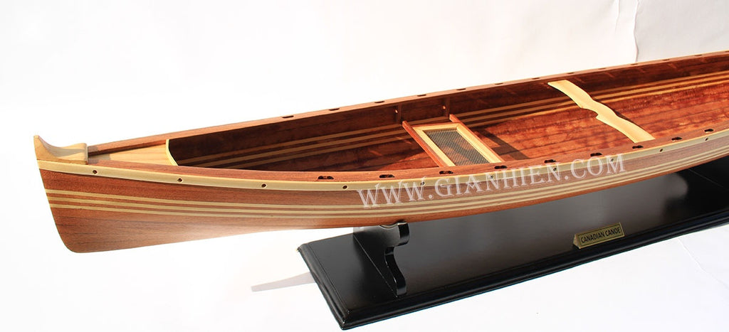 Traditional Model Boat Canadian Canoe 60 x 12 x H. 14 cm