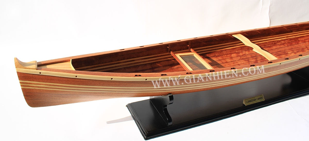 Traditional Model Boat Canadian Canoe 60 x 12 x H. 14 cm