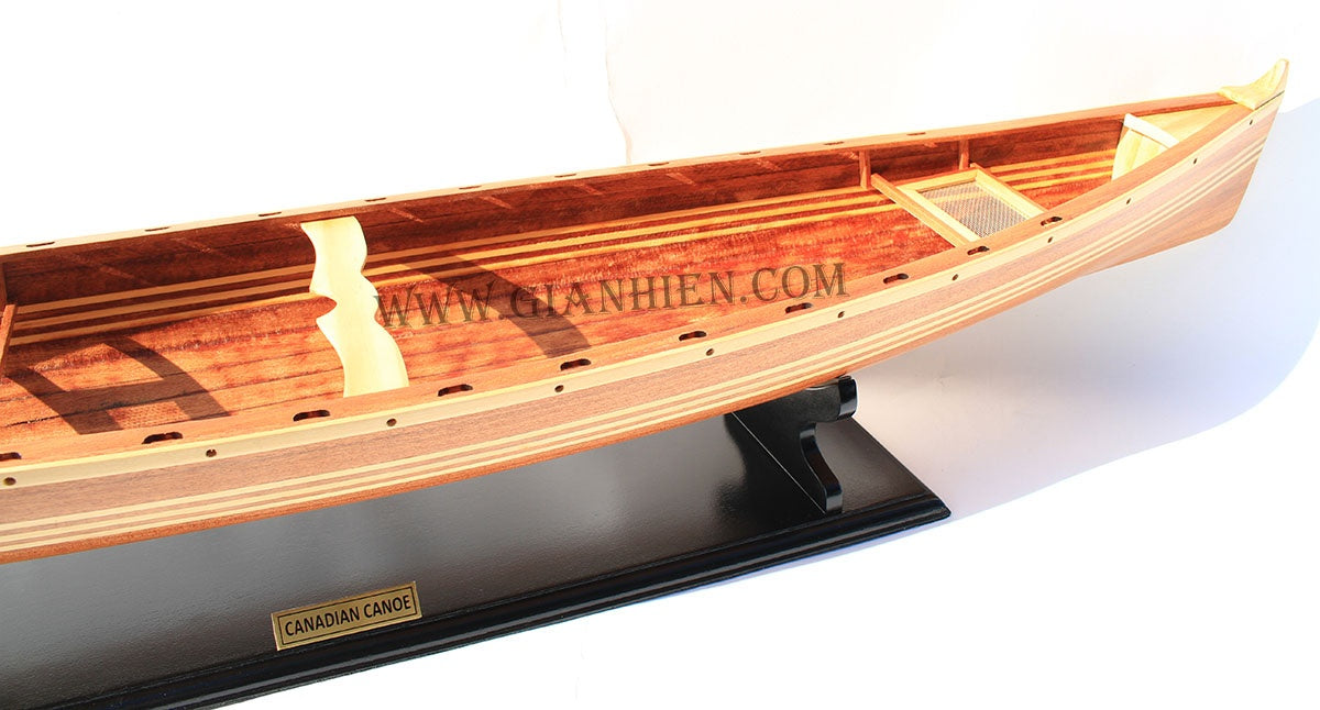 Traditional Model Boat Canadian Canoe 60 x 12 x H. 14 cm
