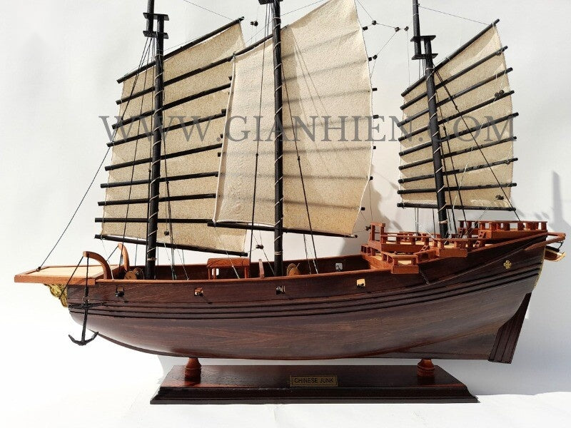 Modellsegelschiff CHINESE JUNK (dark wood) 70 x 18 x H. 62 cm