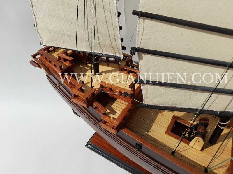 Modellsegelschiff CHINESE JUNK (dark wood) 70 x 18 x H. 62 cm