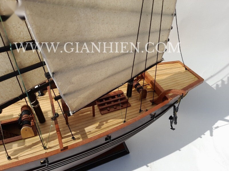 Modellsegelschiff CHINESE JUNK (dark wood) 70 x 18 x H. 62 cm