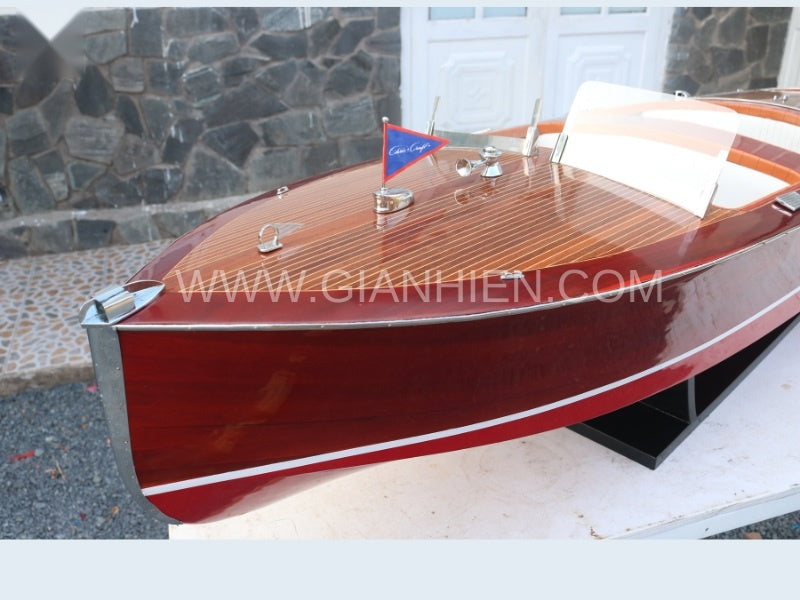 Model Speed Boat Chris Craft Barrel BACK 1940 83 x 28 x H. 26 cm