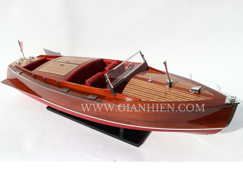 Model Speed Boat Chris Craft Runabout 62 x 18 x H. 20 cm