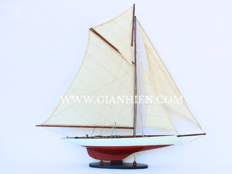 Model Sailing Boat Columbia Painted 60 x 10 x H. 80 cm