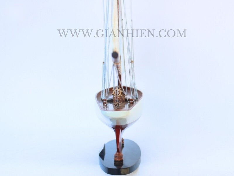 Model Sailing Boat Columbia Painted 60 x 10 x H. 80 cm
