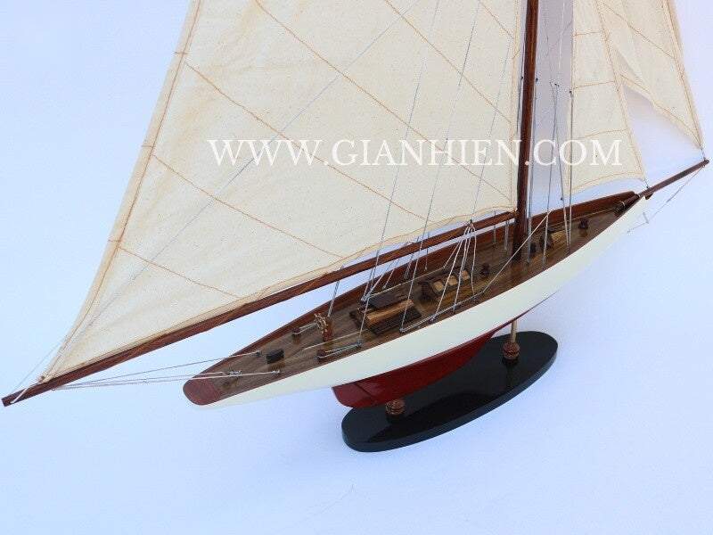Model Sailing Boat Columbia Painted 60 x 10 x H. 80 cm