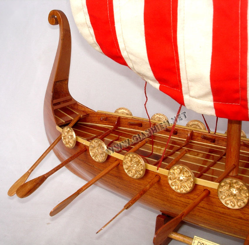 Model Fishing Boat Drakkar Viking 60 x 20 x H. 45 cm