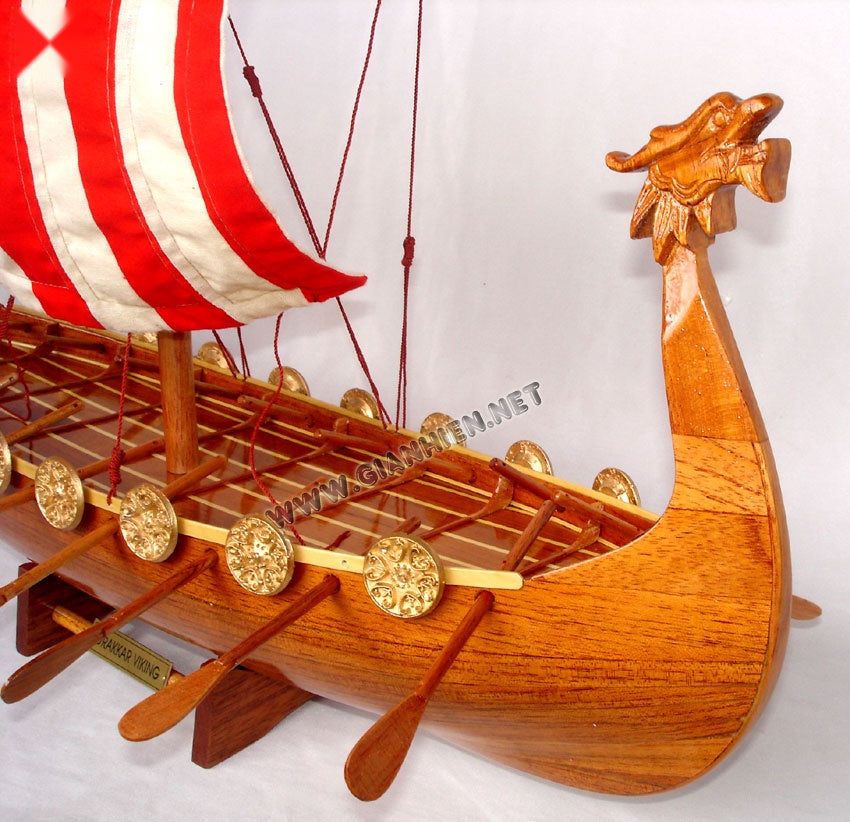 Model Fishing Boat Drakkar Viking 42 x 25 x H. 33 cm