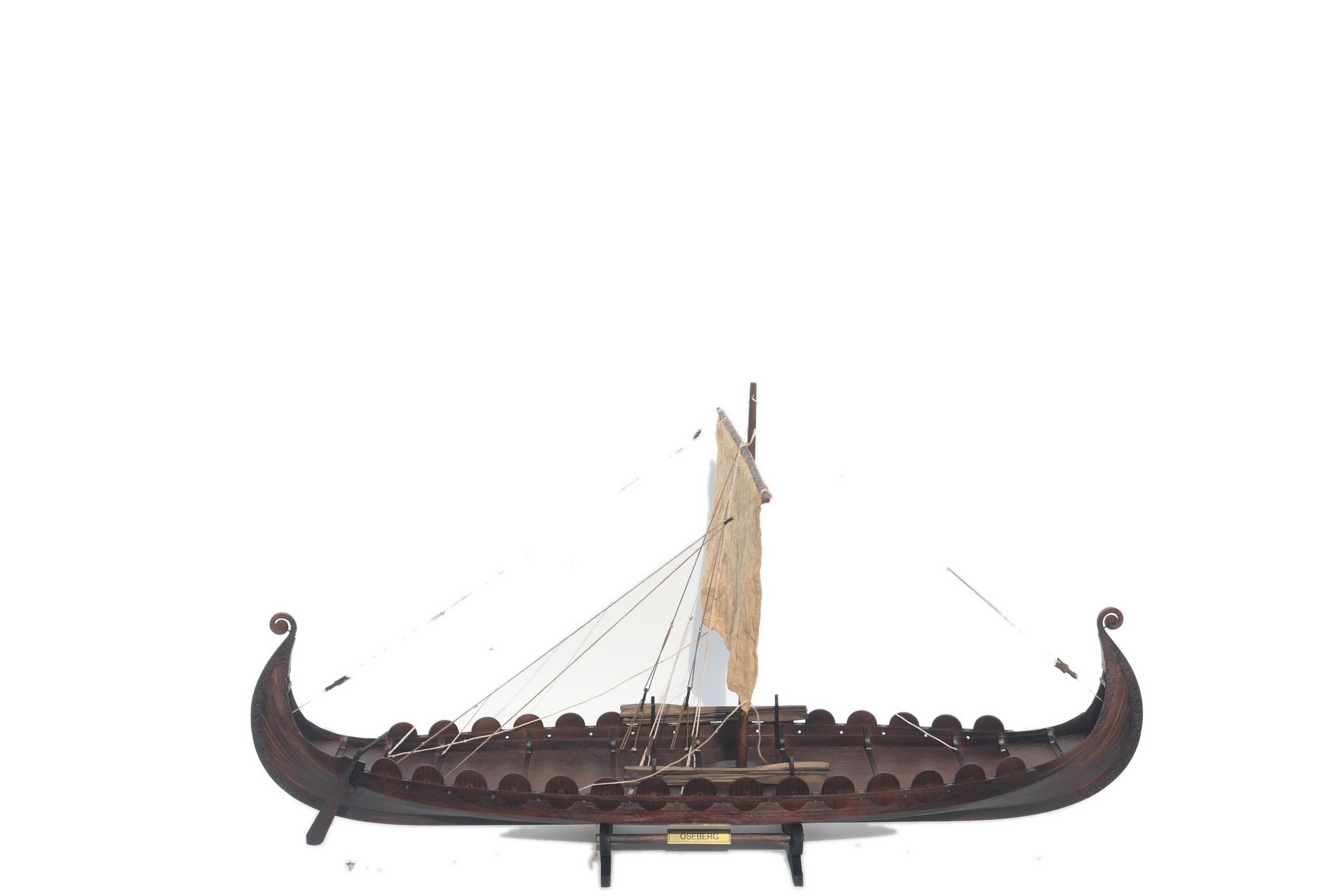 Modell-Wikingerschiff Oseberg Viking Clinker Hull 87 x 21 x H. 46 cm