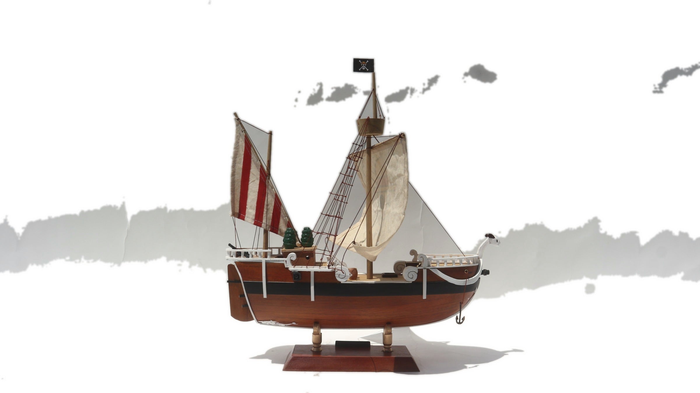 Modell-Fischerboot One Piece 40 x 13 x H. 44 cm