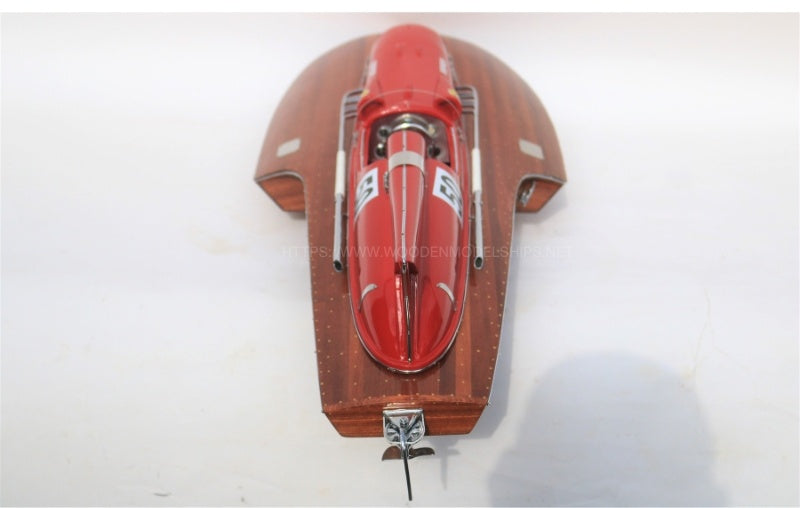 Model Speed Boat FERRARI HYDROPLANE NATURAL WOOD FINISH (Detail) 80 x 33 x H. 18 cm