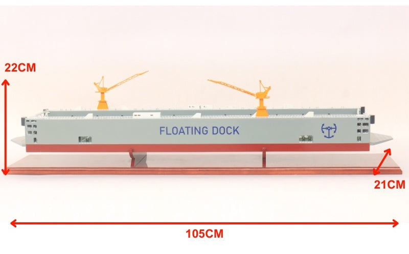 Model Cargo Ship Floating DOCK Trabzon Shipyard Green 105 x 22 x H. 21 cm (TK1203P)