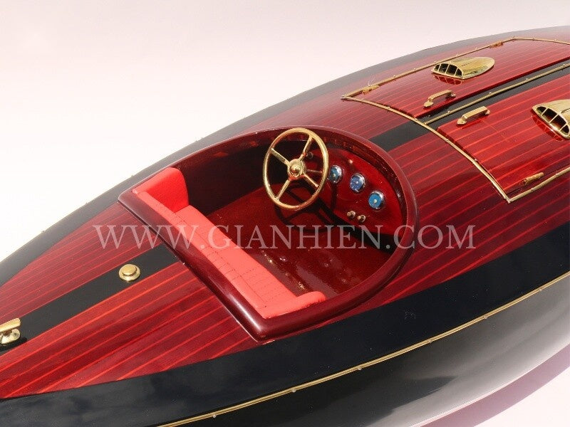 Model Speed Boat FLYER racing hydroplane 1936 90 x 27 x H. 21 cm