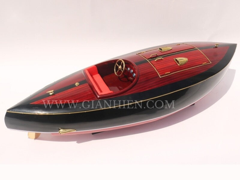 Model Speed Boat FLYER racing hydroplane 1936 90 x 27 x H. 21 cm