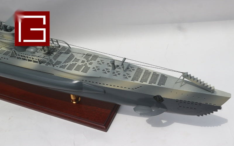 Modell-Kriegsschiff German U-boat Submarine 100 x 12 x H. 23 cm