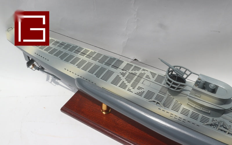 Modell-Kriegsschiff German U-boat Submarine 100 x 12 x H. 23 cm