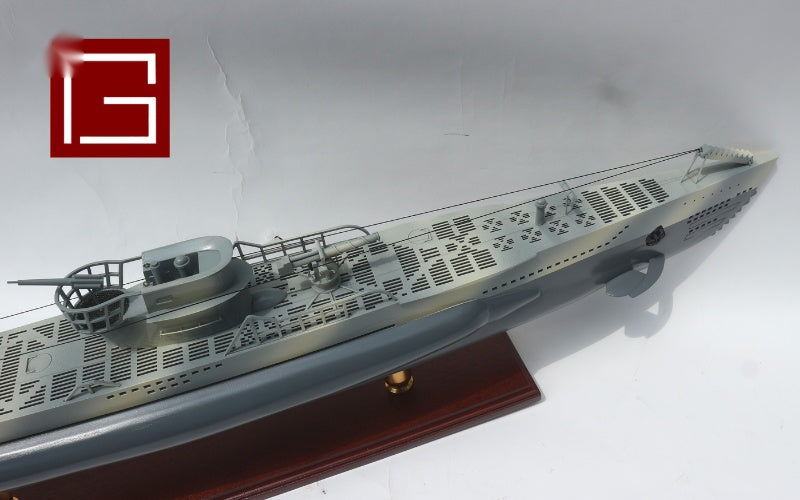 Modell-Kriegsschiff German U-boat Submarine 100 x 12 x H. 23 cm