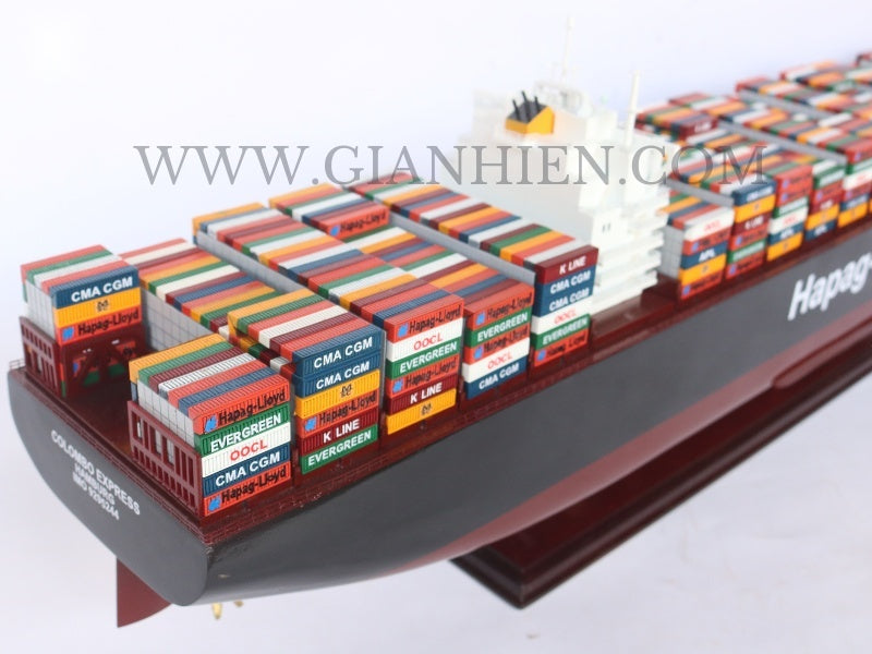 Model Cargo Ship Hapag Lloyd Colombo Express 70 x 9 x H. 20 cm