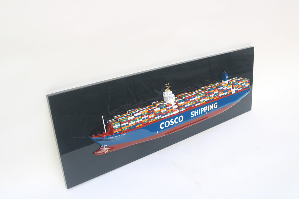 Half-Hull Model Cosco Ship 100 x 8 x H. 30 cm