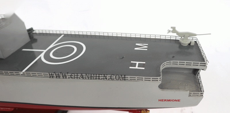Modell-Kriegsschiff HMS Hermione F58 100 x 12 x H. 34 cm