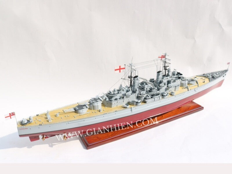 Modell-Kriegsschiff HMS Vanguard 100 x 14 x H. 30 cm