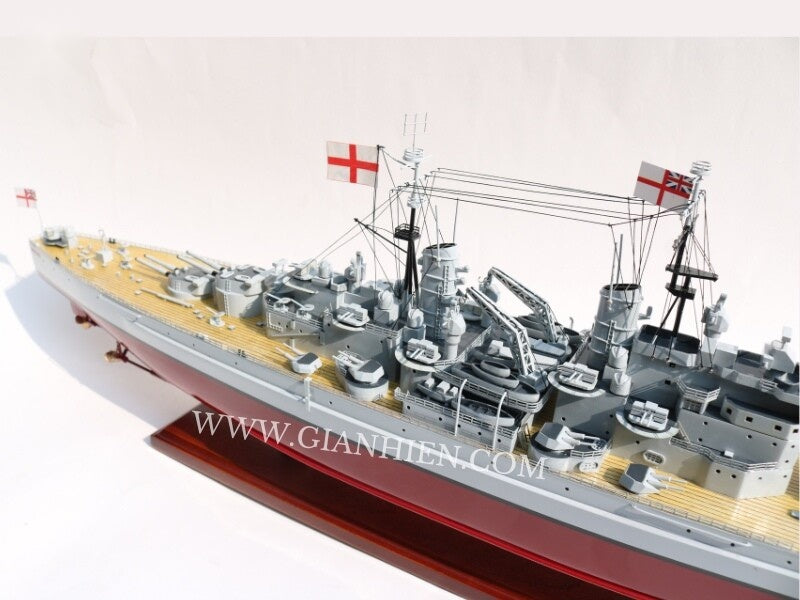 Modell-Kriegsschiff HMS Vanguard 100 x 14 x H. 30 cm