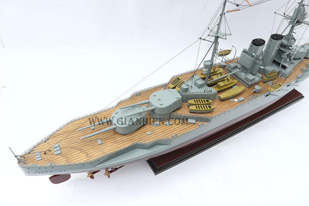 Modell-Kriegsschiff HMS Warspite 100 x 27 x H. 37 cm