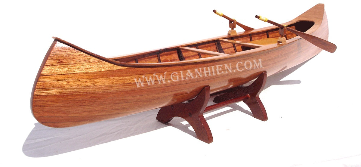 Traditional Model Boat Indian GIRL Canoe 60 x 12 x H. 15 cm