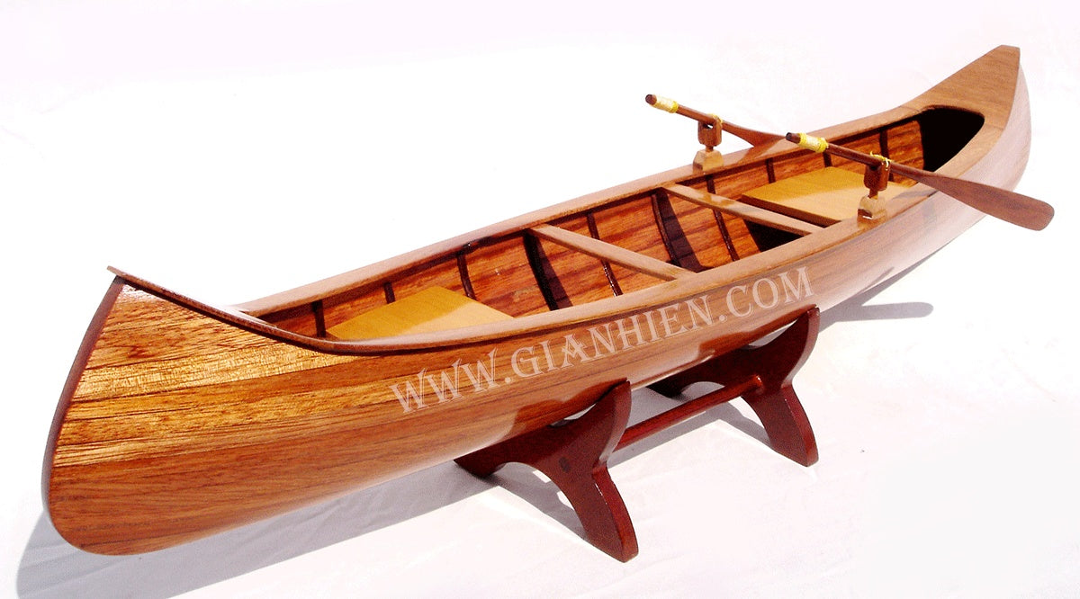 Traditional Model Boat Indian GIRL Canoe 60 x 12 x H. 15 cm
