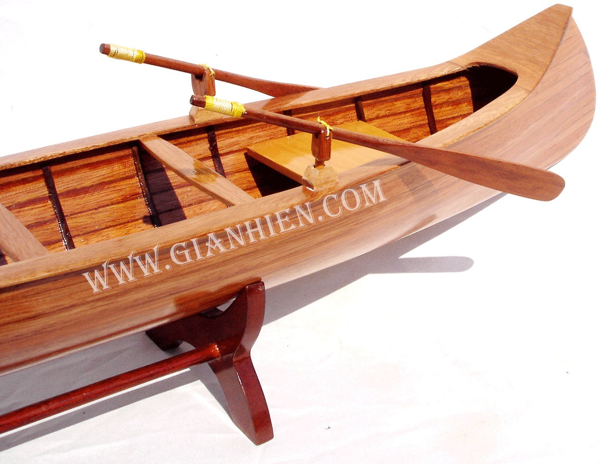 Traditional Model Boat Indian GIRL Canoe 60 x 12 x H. 15 cm