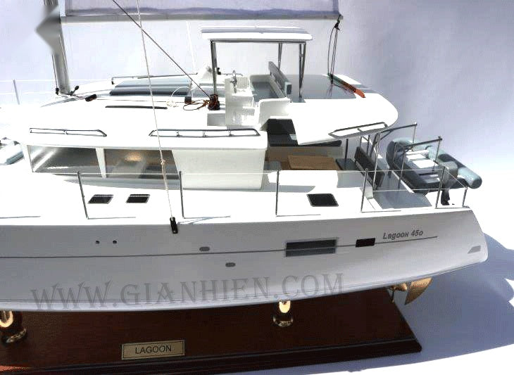 Model Sailing Boat Lagoon 450f Catamaran 70 x 40 x H. 106 cm