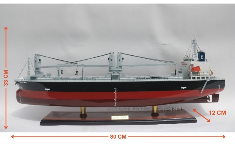 Model Cargo Ship MAHO Coral 80 x 12 x H. 33 cm