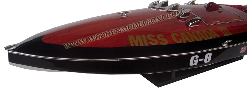 Model Speed Boat MISS Canada III 85 x 26 x H. 18 cm