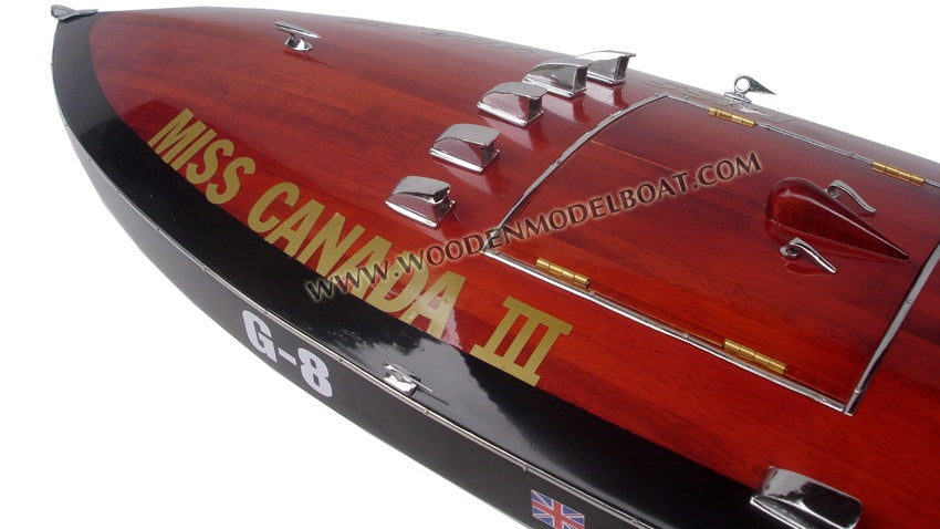 Model Speed Boat MISS Canada III 85 x 26 x H. 18 cm