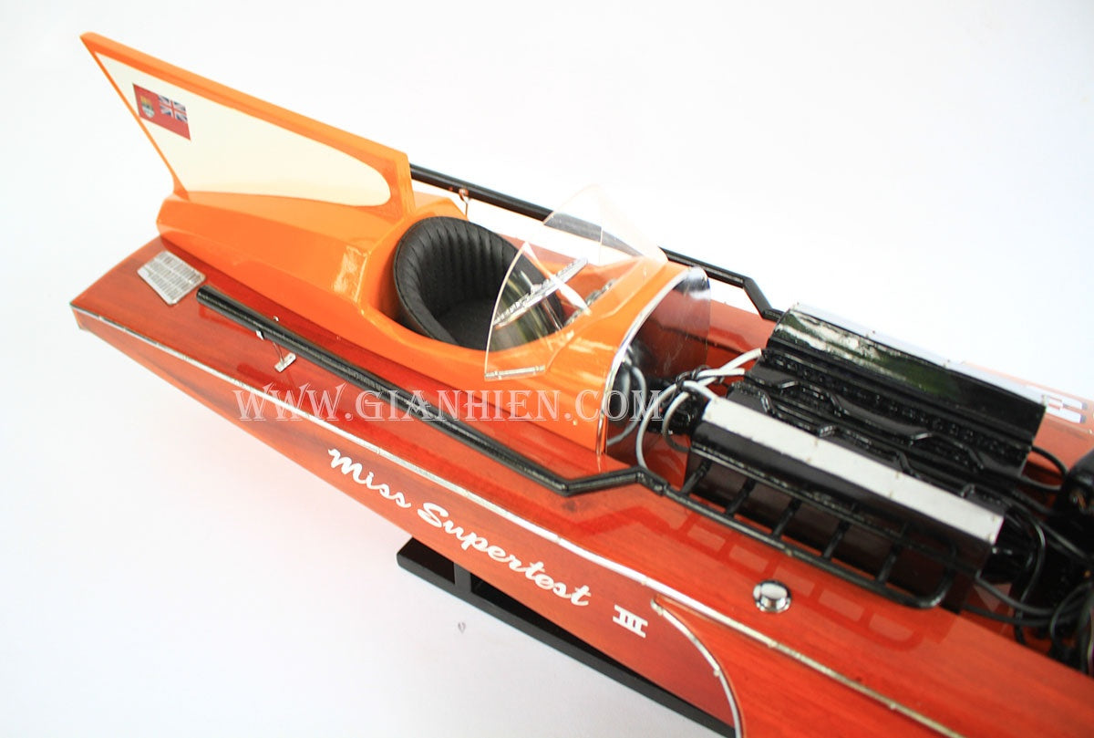 Model Speed Boat MISS Supertest III 76 x 30 x H. 30 cm