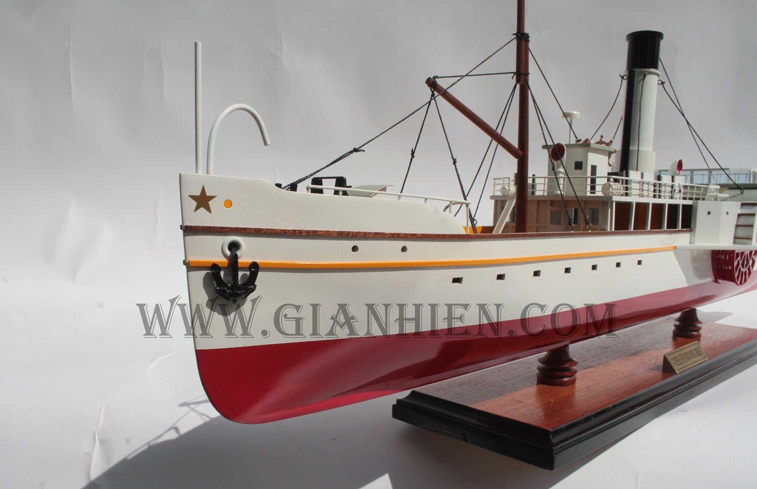 Modell-Ozeanliner Paddle Steamer Skibladner 72 x 14 x H. 23 cm