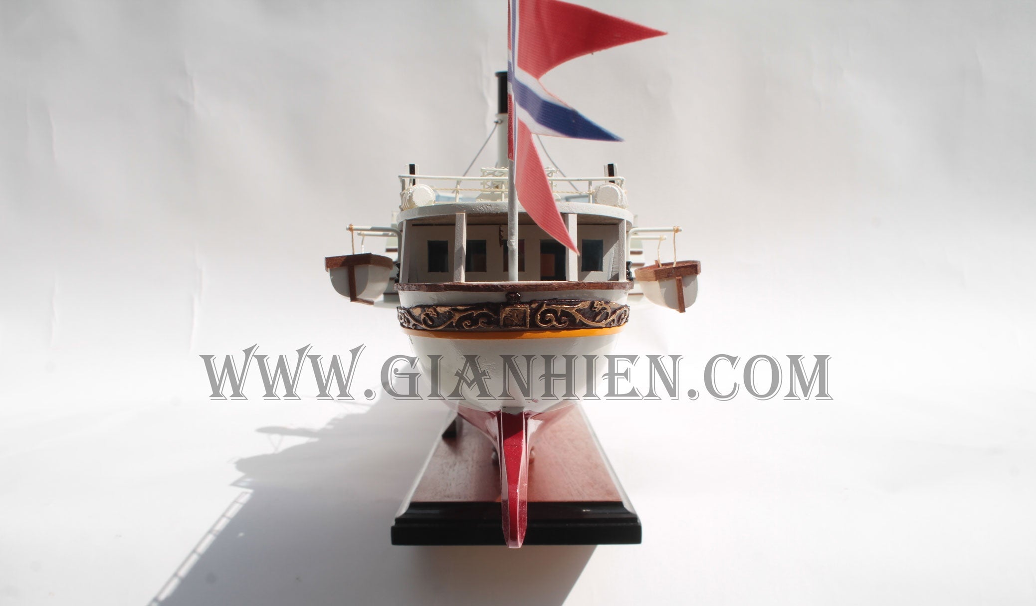Modell-Ozeanliner Paddle Steamer Skibladner 72 x 14 x H. 23 cm